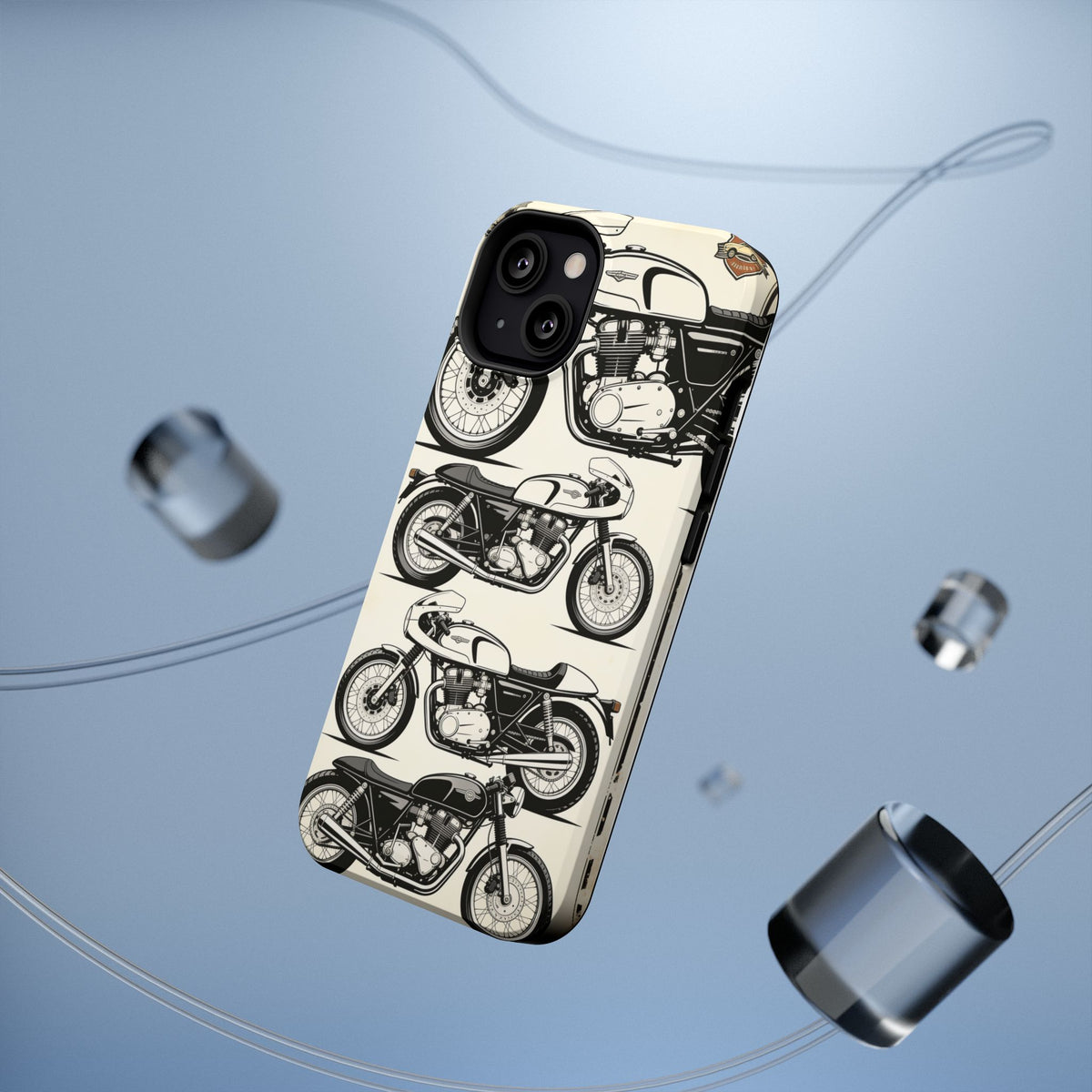 Retro Motorcycle Impact Phone Case — Vintage Cafe Racer Design