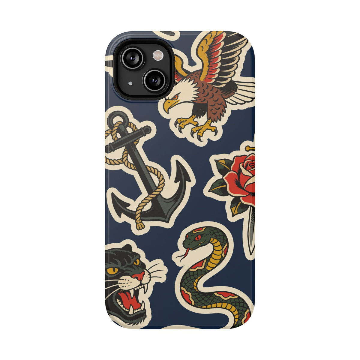 Vintage Tattoo Anchor & Eagle Impact-Resistant Phone Case