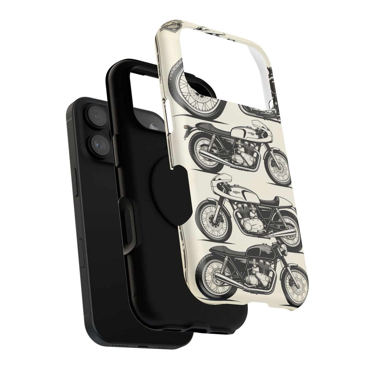 Retro Motorcycle Impact Phone Case — Vintage Cafe Racer Design