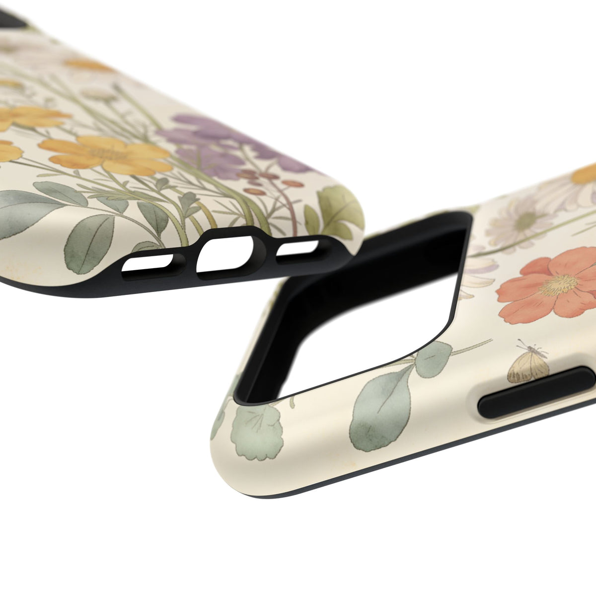 Floral Wildflower Impact-Resistant Phone Case — Daisy & Fern Protective Cover
