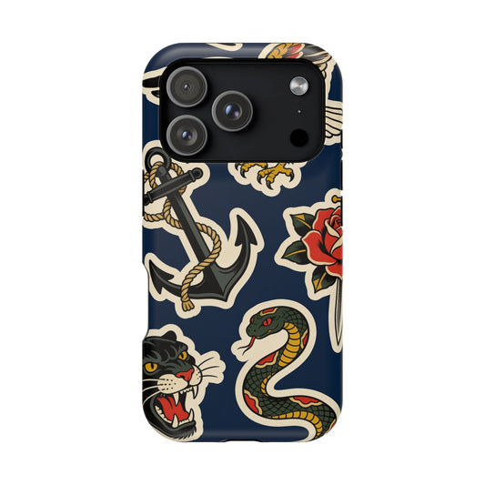 Vintage Tattoo Anchor & Eagle Impact-Resistant Phone Case