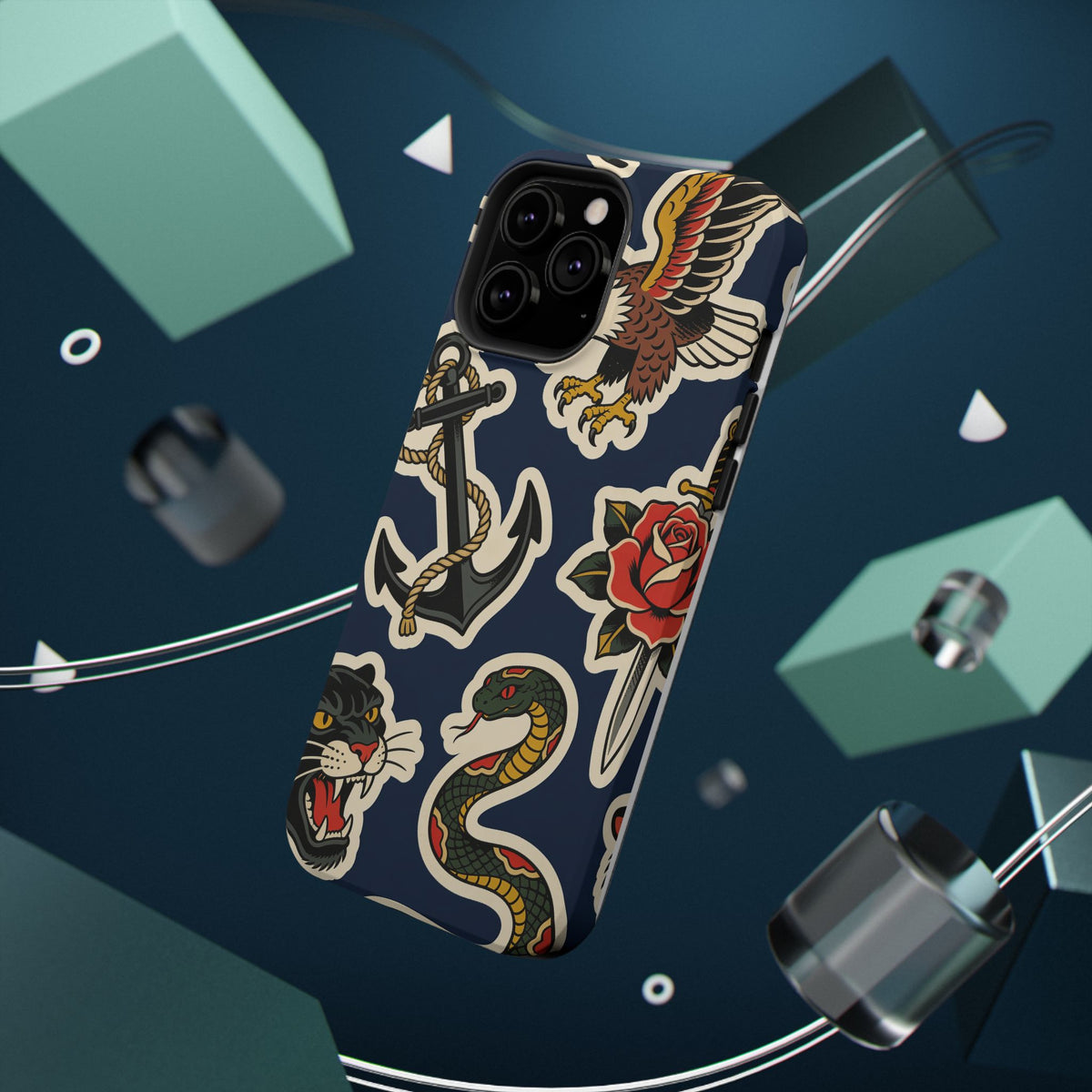 Vintage Tattoo Anchor & Eagle Impact-Resistant Phone Case
