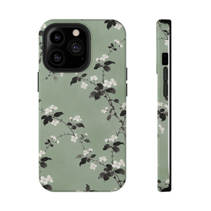 Floral Branch Impact-Resistant Phone Case — Green Botanical Protection