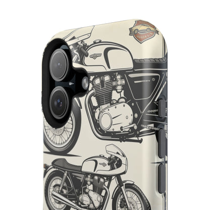 Retro Motorcycle Impact Phone Case — Vintage Cafe Racer Design