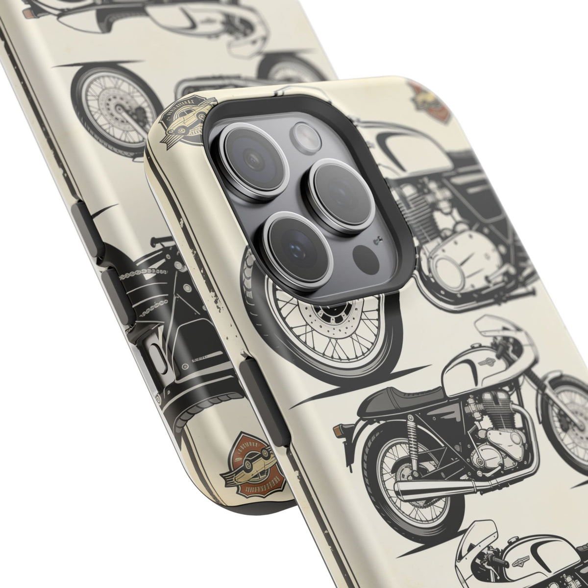 Retro Motorcycle Impact Phone Case — Vintage Cafe Racer Design