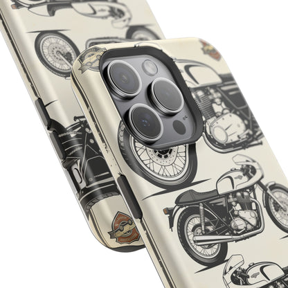 Retro Motorcycle Impact Phone Case — Vintage Cafe Racer Design