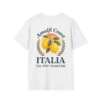 Amalfi Coast Mini Logo T-Shirt — Chest Print Vacation Tee
