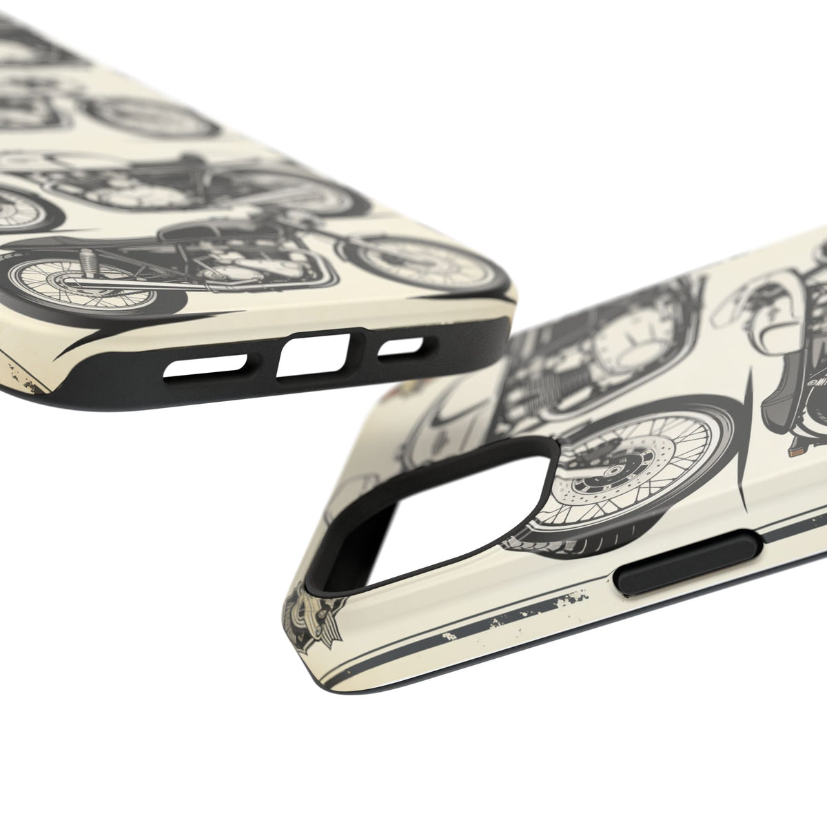 Retro Motorcycle Impact Phone Case — Vintage Cafe Racer Design