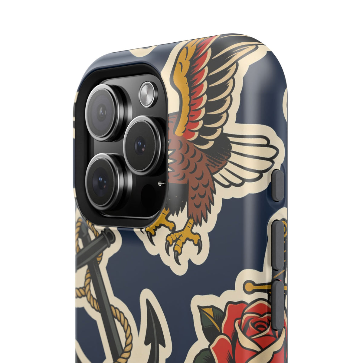Vintage Tattoo Anchor & Eagle Impact-Resistant Phone Case