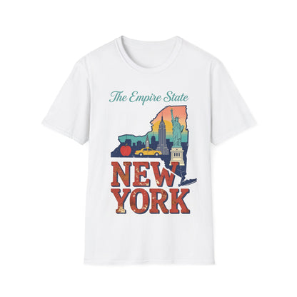 The Empire State New York T-Shirt | NY Skyline Statue of Liberty