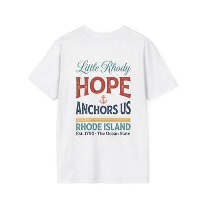 The Ocean State Rhode Island T-Shirt | Vintage Lighthouse Sailboat Design