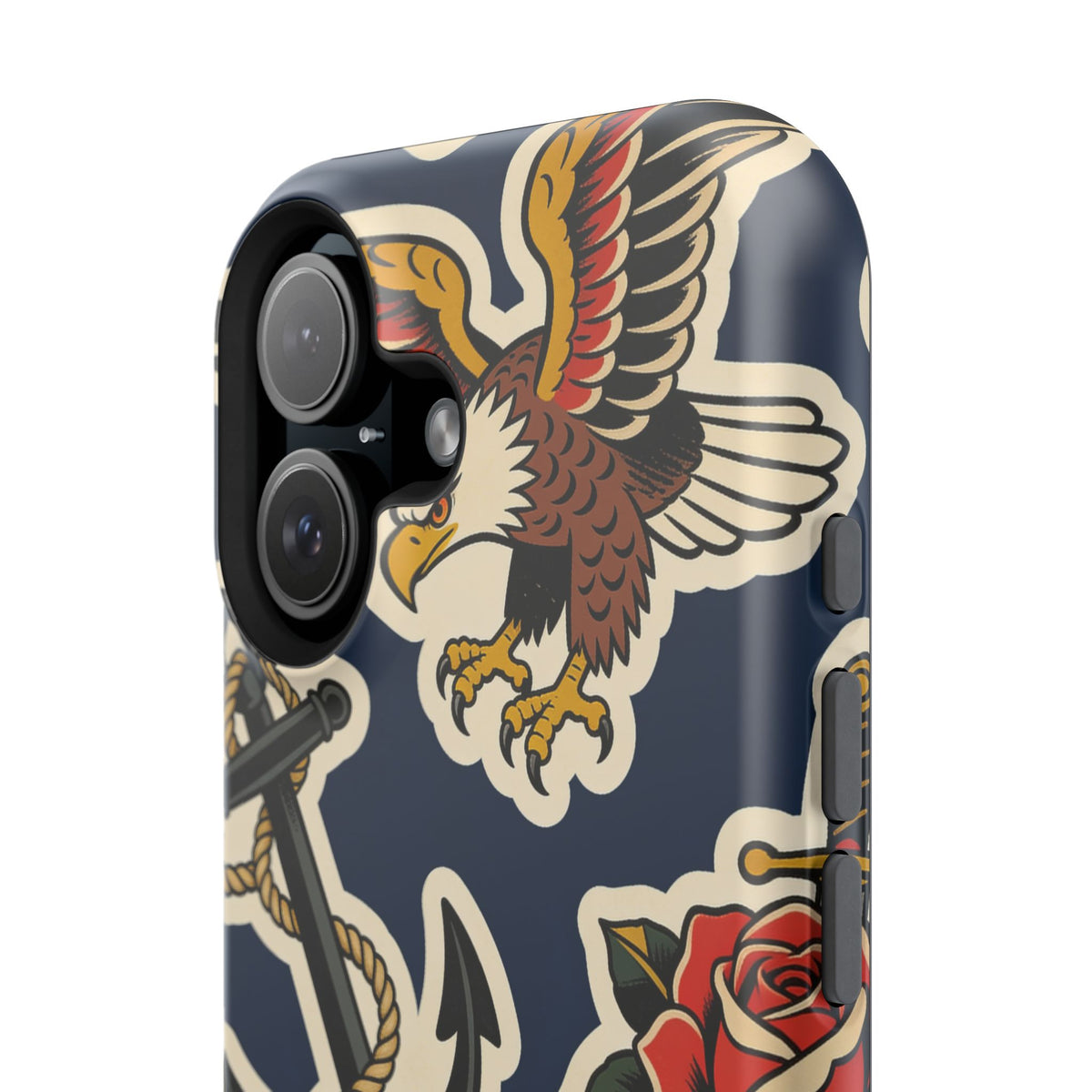 Vintage Tattoo Anchor & Eagle Impact-Resistant Phone Case