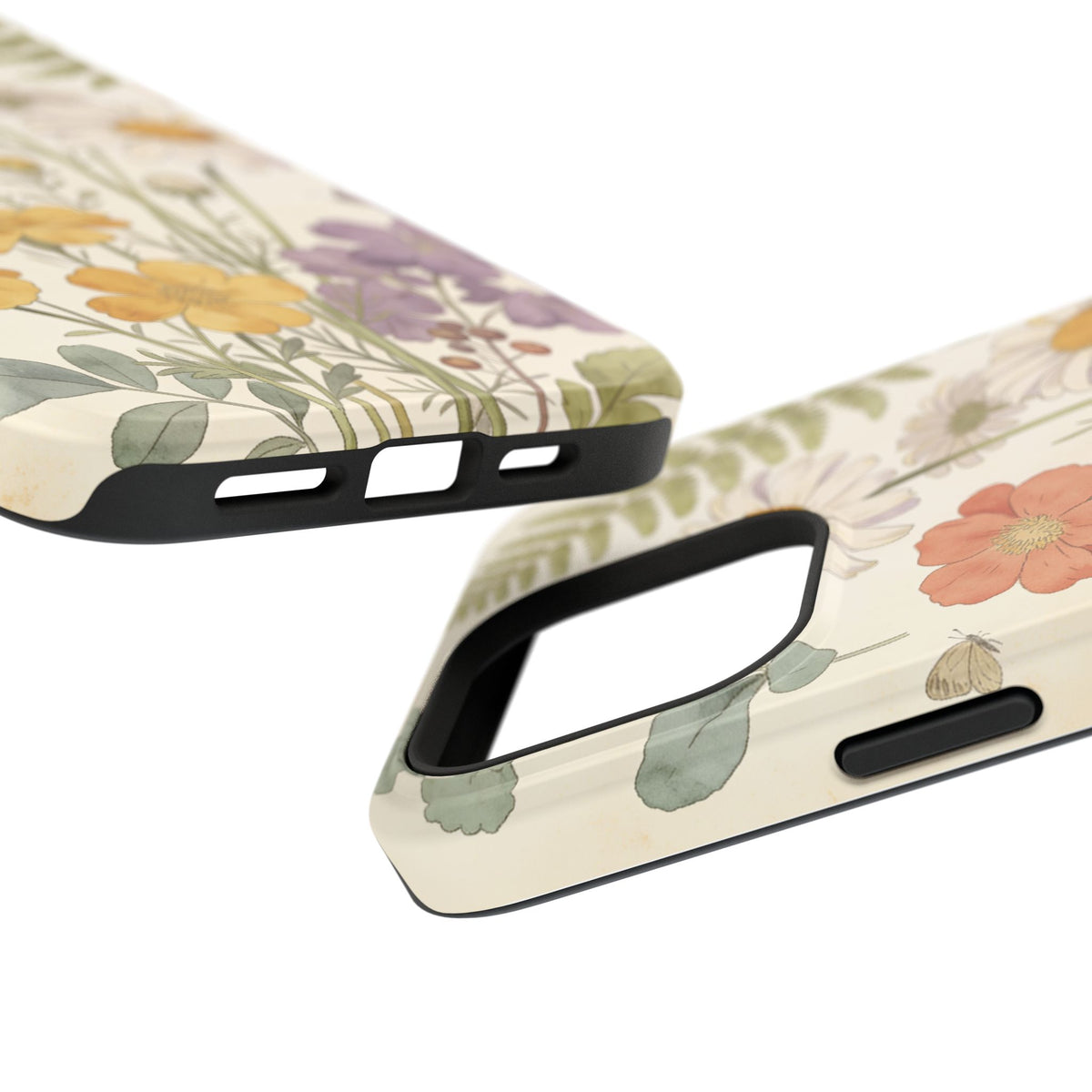 Floral Wildflower Impact-Resistant Phone Case — Daisy & Fern Protective Cover