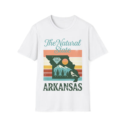 Arkansas state retro sunset diamond graphic T-Shirt