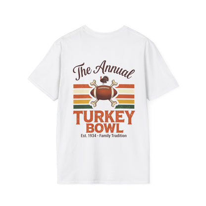 Turkey Bowl T-Shirt — Vintage Football Thanksgiving Family Tradition Tee