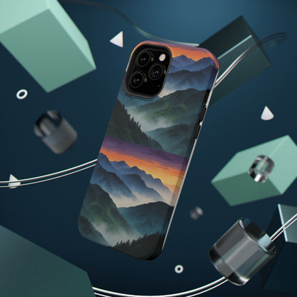 Mountain Mist Sunset Phone Case — Impact-Resistant Protective Cover