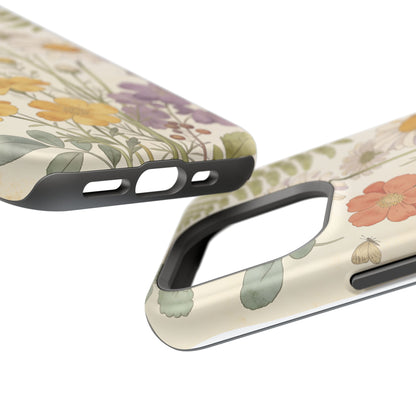 Floral Wildflower Impact-Resistant Phone Case — Daisy & Fern Protective Cover