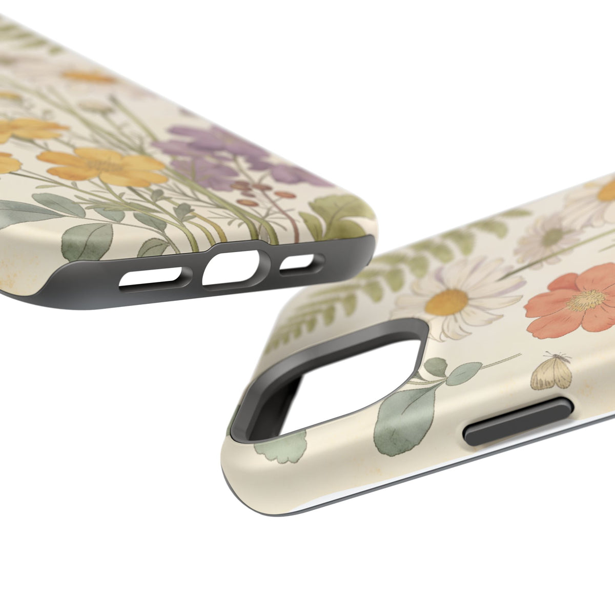 Floral Wildflower Impact-Resistant Phone Case — Daisy & Fern Protective Cover