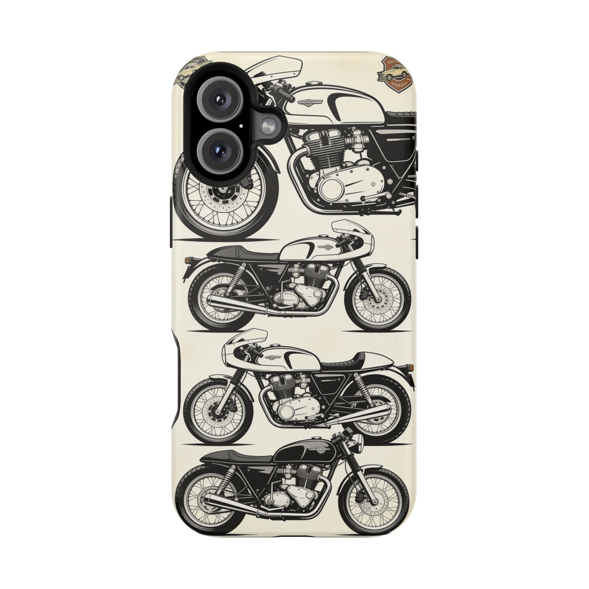 Retro Motorcycle Impact Phone Case — Vintage Cafe Racer Design