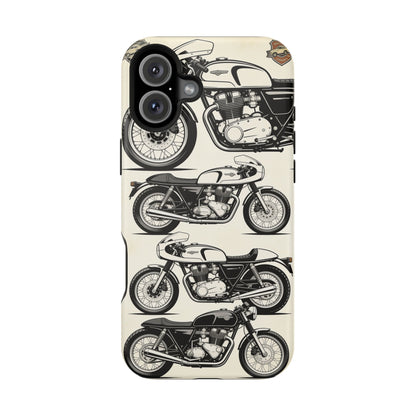 Retro Motorcycle Impact Phone Case — Vintage Cafe Racer Design