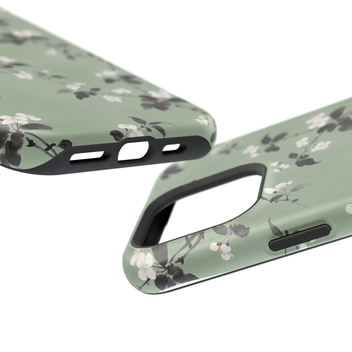 Floral Branch Impact-Resistant Phone Case — Green Botanical Protection