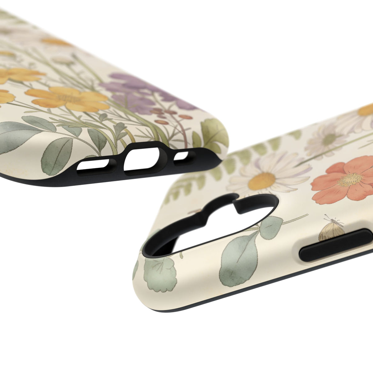 Floral Wildflower Impact-Resistant Phone Case — Daisy & Fern Protective Cover