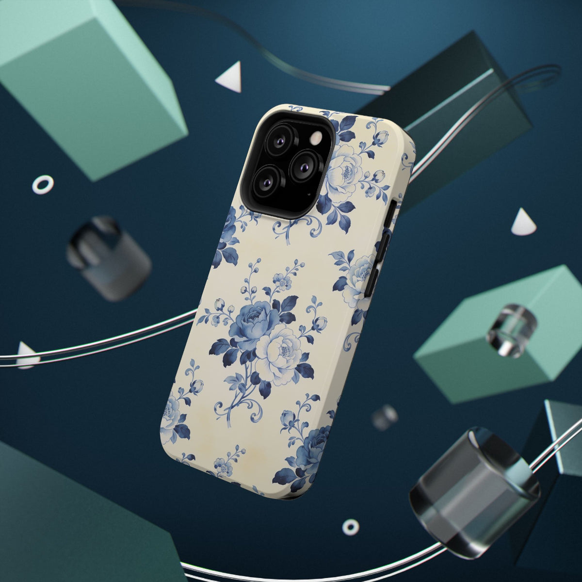 Floral Blue Rose Impact-Resistant Phone Case