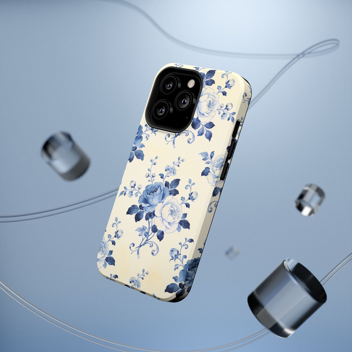 Floral Blue Rose Impact-Resistant Phone Case