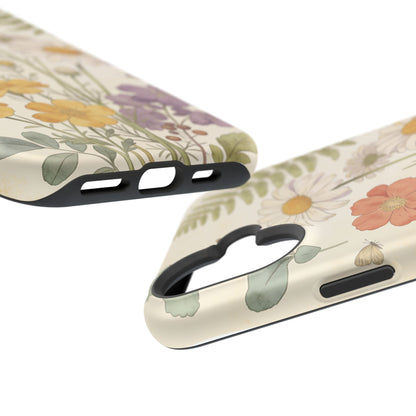 Floral Wildflower Impact-Resistant Phone Case — Daisy & Fern Protective Cover