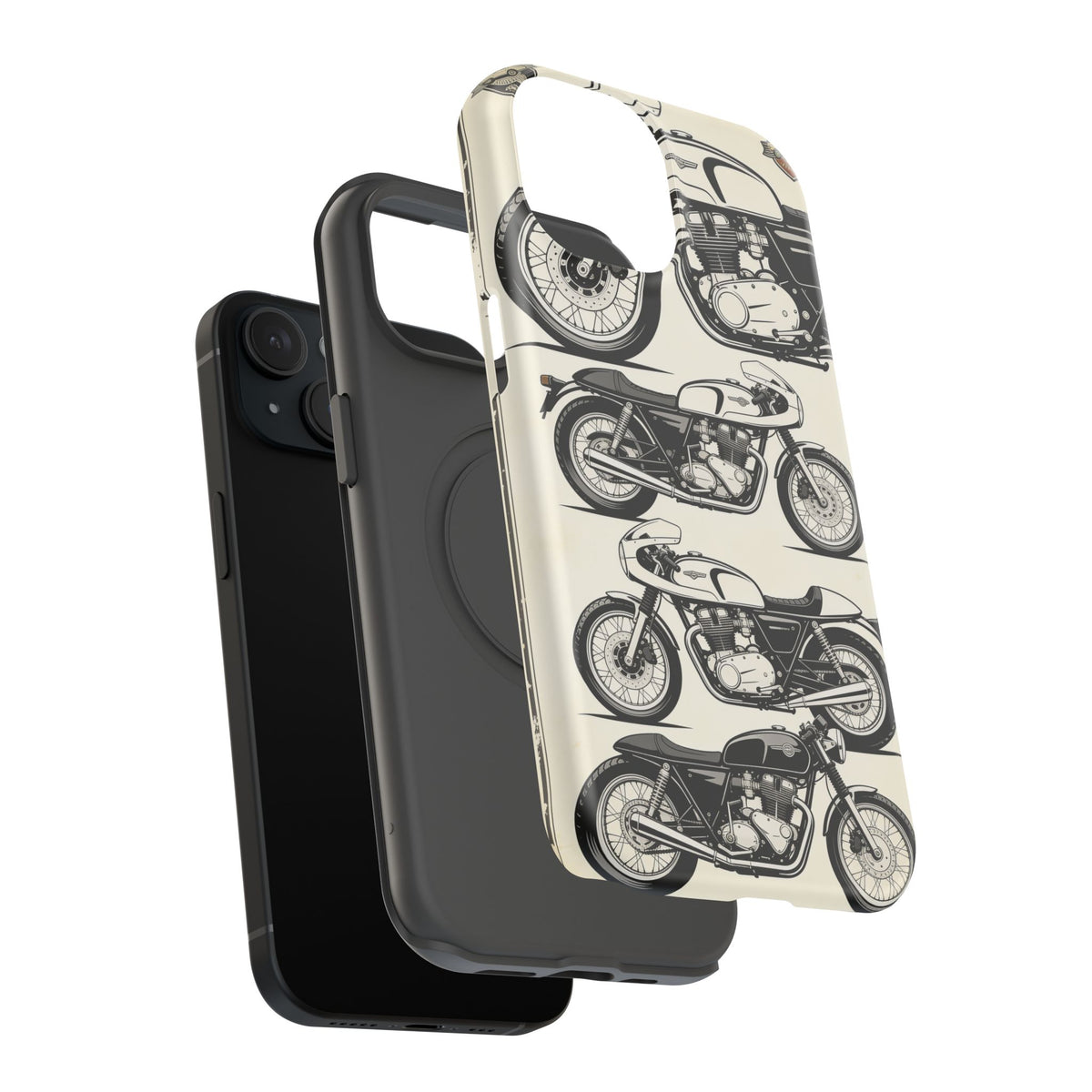Retro Motorcycle Impact Phone Case — Vintage Cafe Racer Design