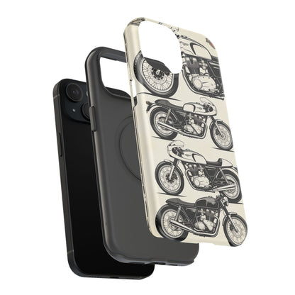 Retro Motorcycle Impact Phone Case — Vintage Cafe Racer Design