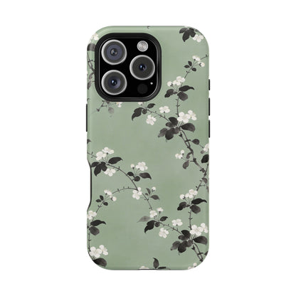 Floral Branch Impact-Resistant Phone Case — Green Botanical Protection