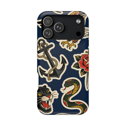 Vintage Tattoo Anchor & Eagle Impact-Resistant Phone Case