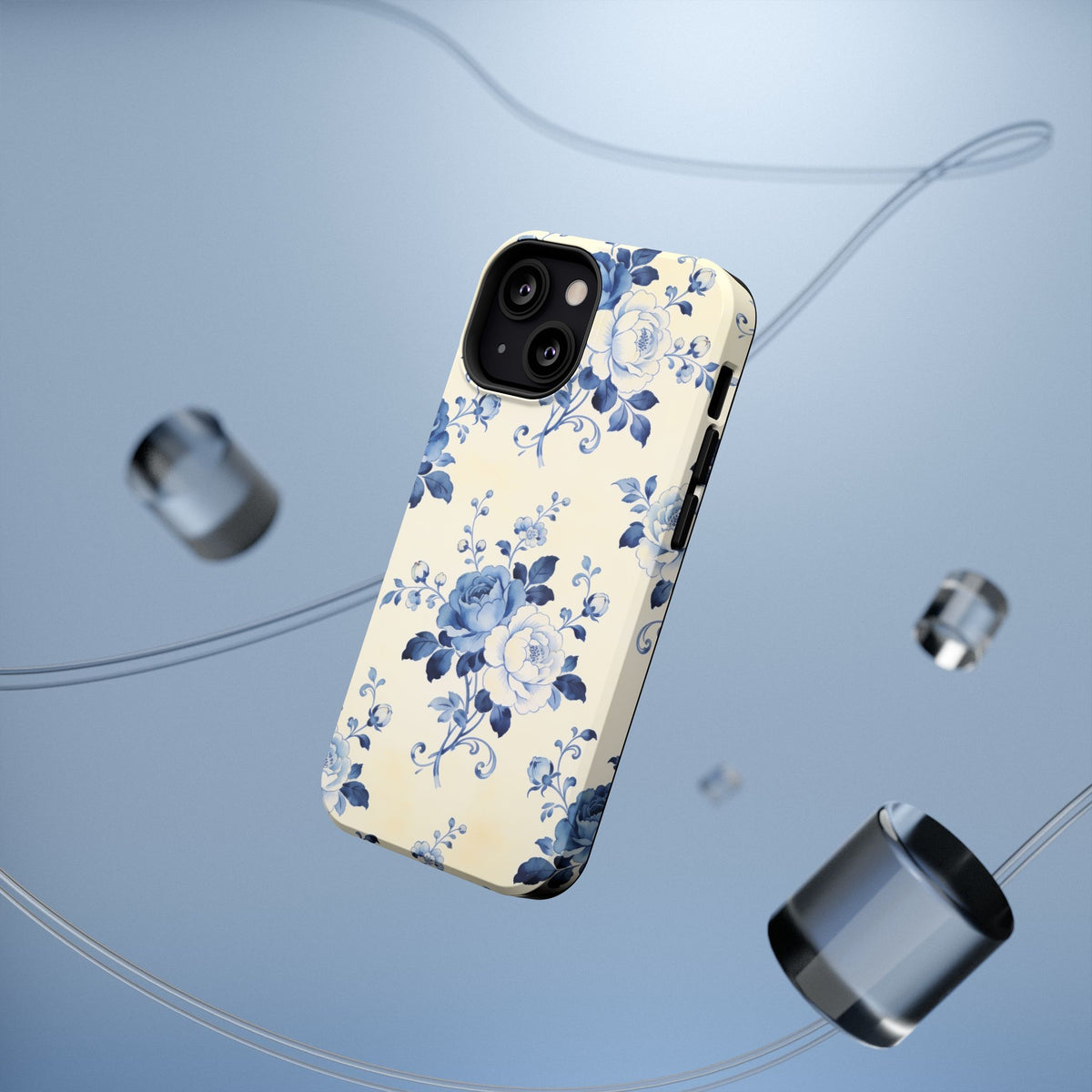Floral Blue Rose Impact-Resistant Phone Case