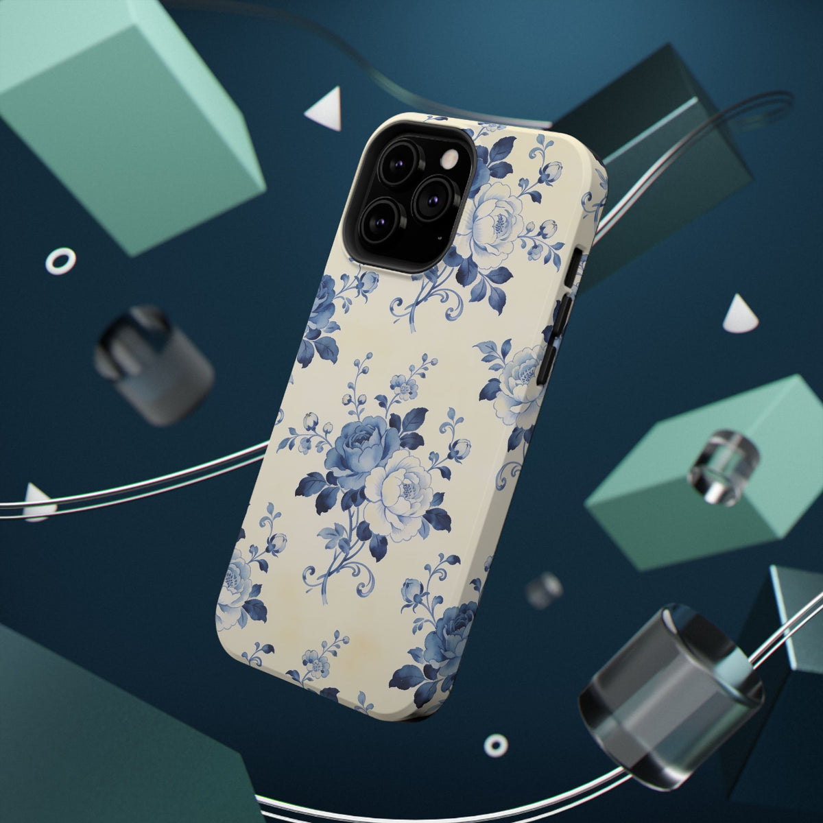 Floral Blue Rose Impact-Resistant Phone Case