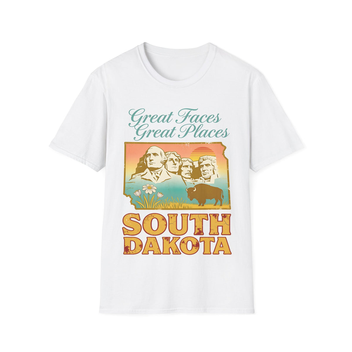 Great Faces Great Places T-Shirt | South Dakota Mount Rushmore Vintage