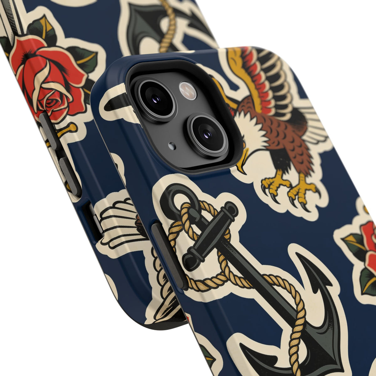 Vintage Tattoo Anchor & Eagle Impact-Resistant Phone Case