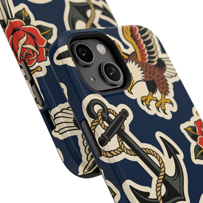 Vintage Tattoo Anchor & Eagle Impact-Resistant Phone Case