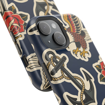 Vintage Tattoo Anchor & Eagle Impact-Resistant Phone Case