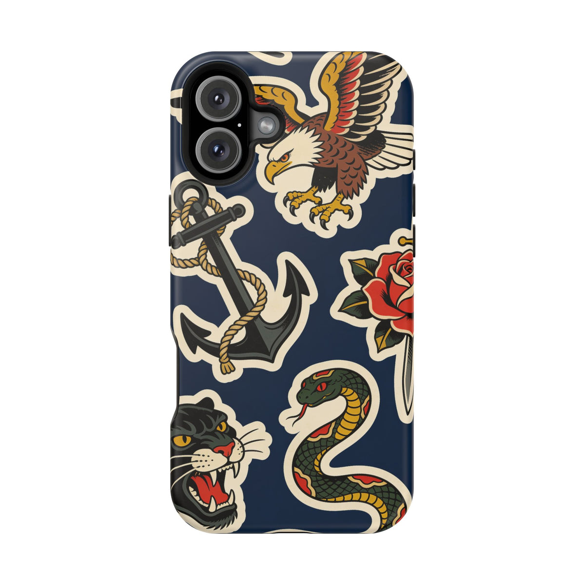 Vintage Tattoo Anchor & Eagle Impact-Resistant Phone Case