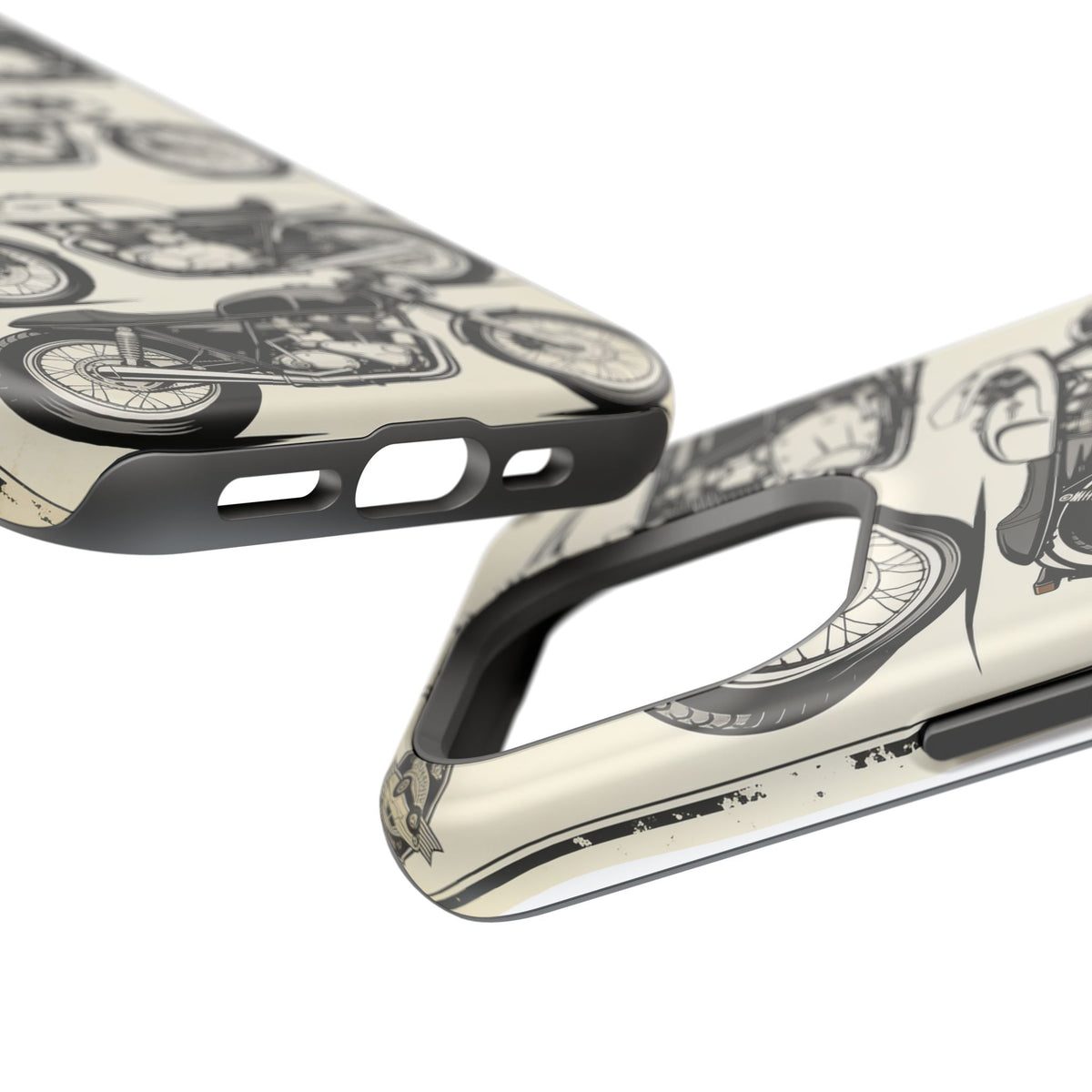 Retro Motorcycle Impact Phone Case — Vintage Cafe Racer Design