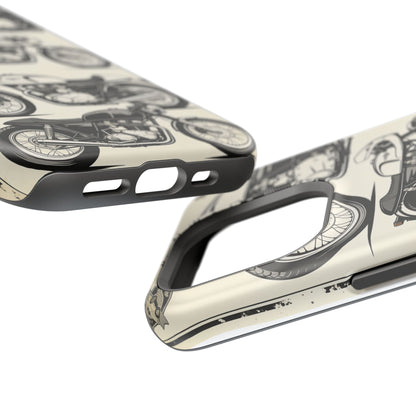 Retro Motorcycle Impact Phone Case — Vintage Cafe Racer Design
