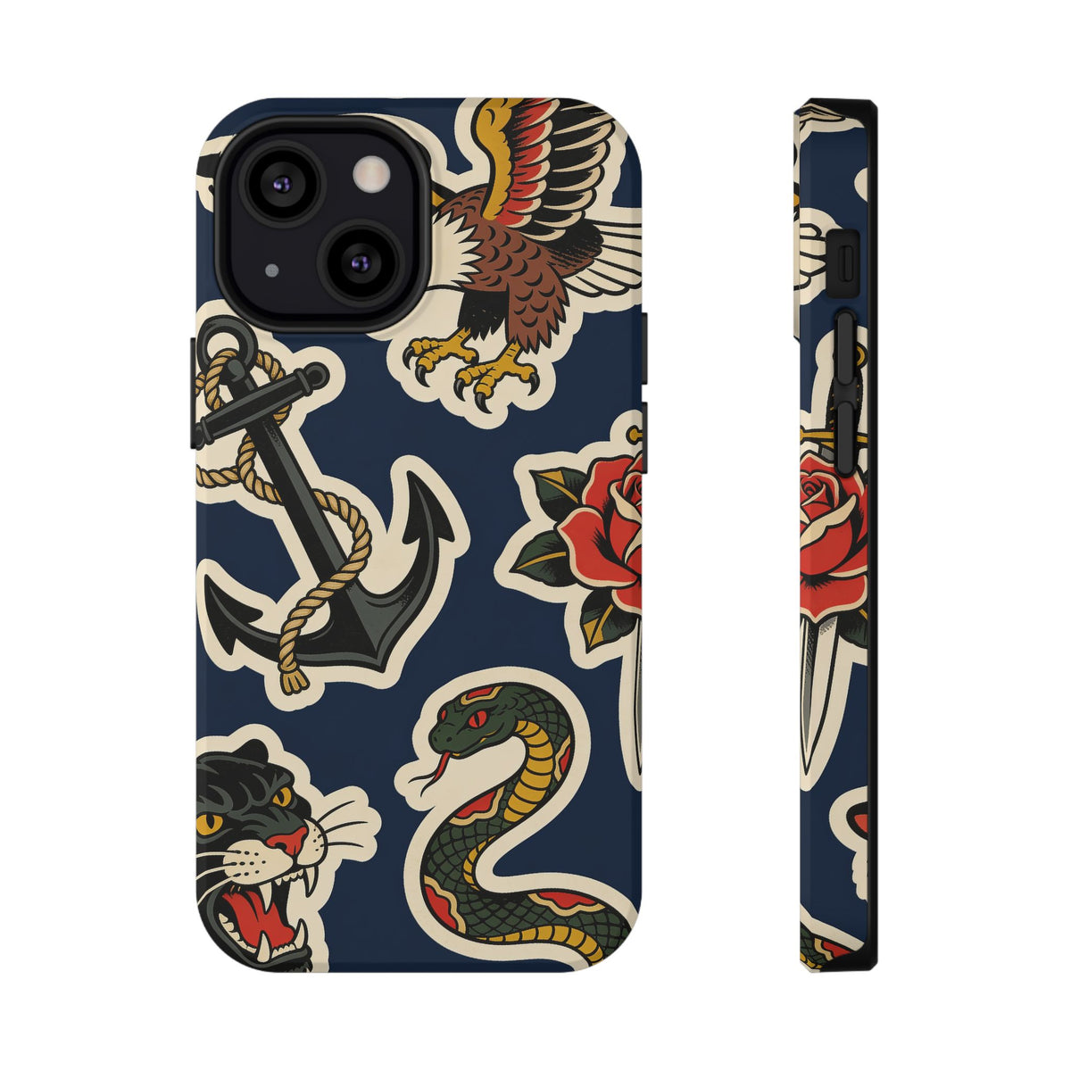 Vintage Tattoo Anchor & Eagle Impact-Resistant Phone Case