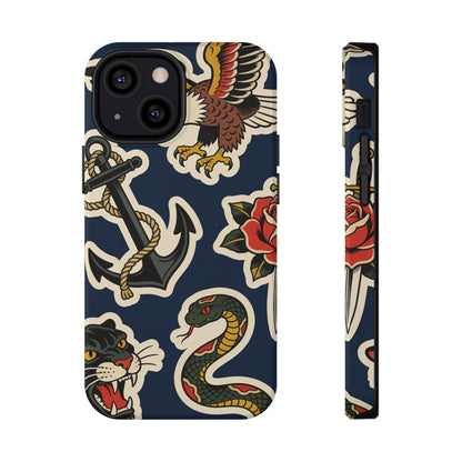 Vintage Tattoo Anchor & Eagle Impact-Resistant Phone Case