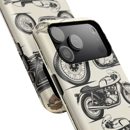 Retro Motorcycle Impact Phone Case — Vintage Cafe Racer Design