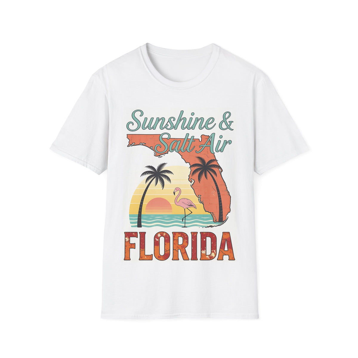 Sunshine & Salt Air T-Shirt | Florida Retro Beach Palm Graphic