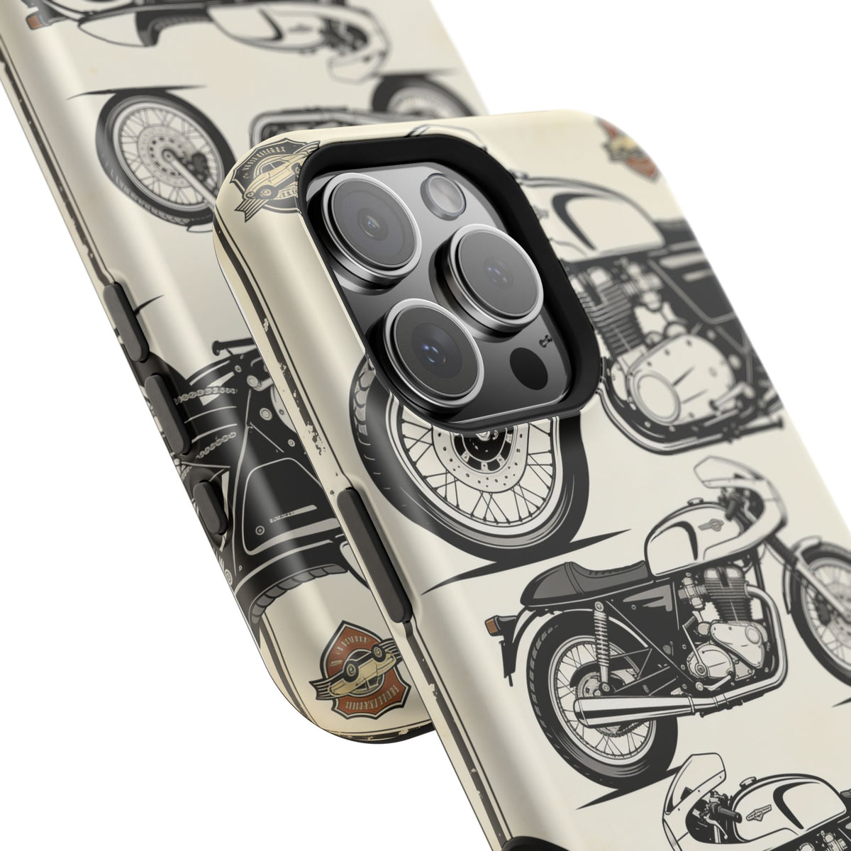 Retro Motorcycle Impact Phone Case — Vintage Cafe Racer Design