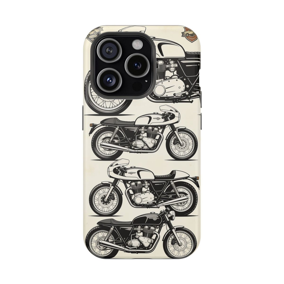 Retro Motorcycle Impact Phone Case — Vintage Cafe Racer Design