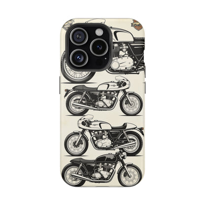 Retro Motorcycle Impact Phone Case — Vintage Cafe Racer Design