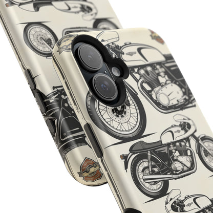 Retro Motorcycle Impact Phone Case — Vintage Cafe Racer Design
